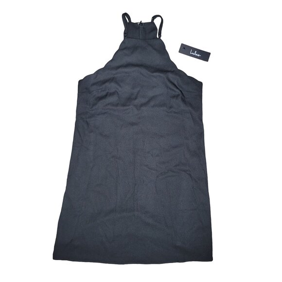 Lulus NWT Endlessly Endearing Halter Mini Party Dress black XXS scalloped hem - Picture 2 of 5
